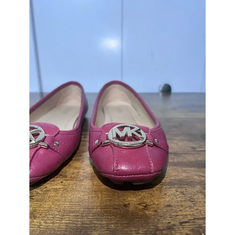 Michael Kors Women's Fulton Moccasin Bright Red And Gold Summer Colorful Luxury
